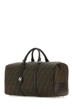 Fendi Woman Embroidered Fabric Medium Ff Duffle Travel Bag