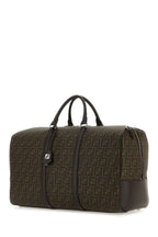 Fendi Woman Embroidered Fabric Large Ff Duffle Travel Bag