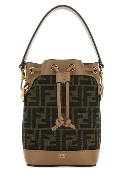 Fendi Woman Embroidered Canvas Mon Tresor Bucket Bag