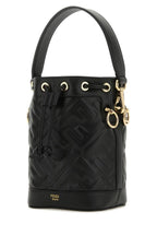 Fendi Woman Black Leather Mon Tresor Bucket Bag