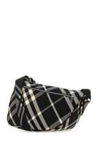 Burberry Men Embroidered Fabric Shield Crossbody Bag