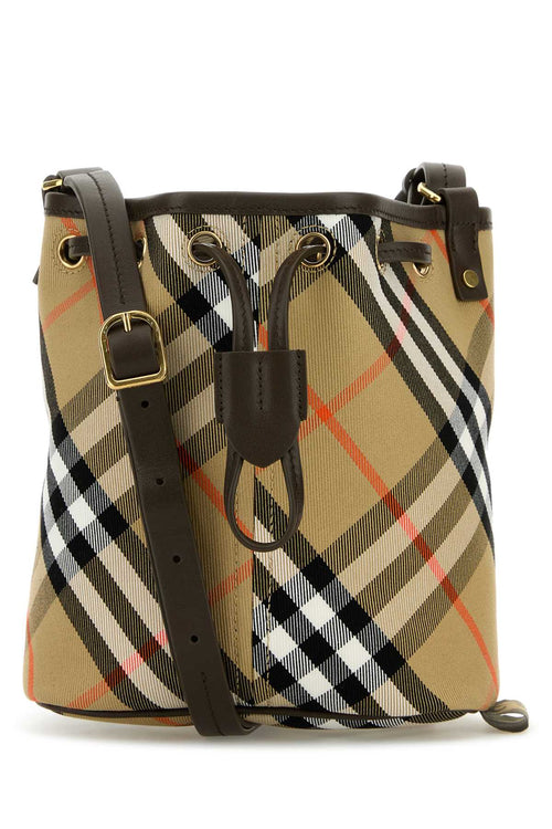 Burberry Women Embroidered Canvas Bucket Bag