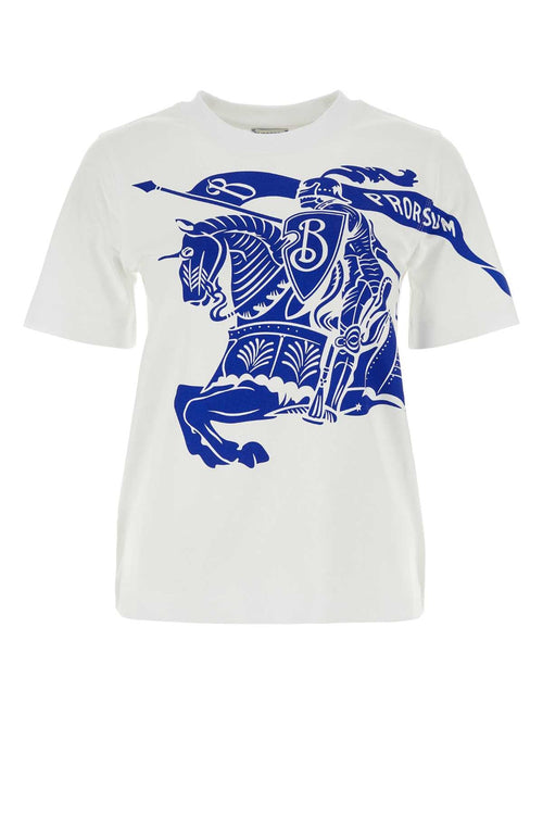 Burberry Women White Cotton T-Shirt