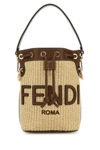 Fendi Woman Raffia Small Mon Tresor Bucket Bag