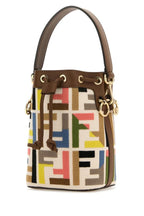 Fendi Woman Embroidered Canvas Mon Tresor Bucket Bag
