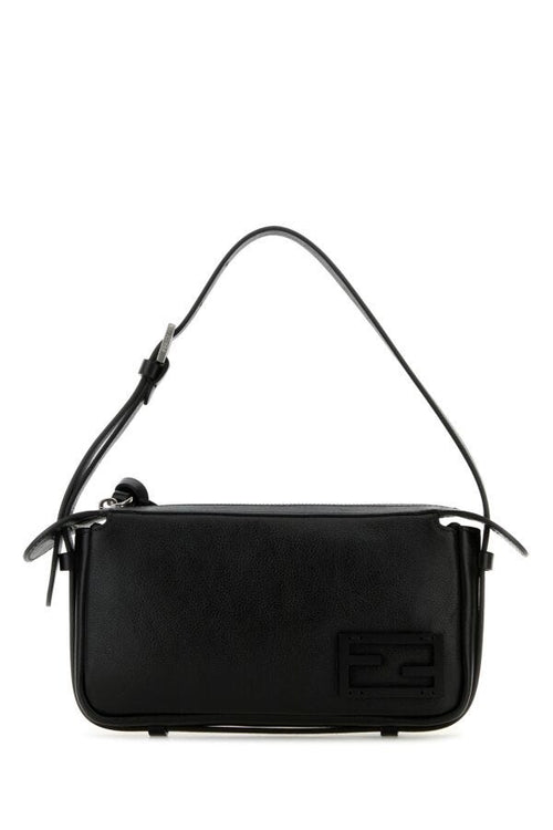 Fendi Woman Black Leather Mini Simply Fendi Shoulder Bag