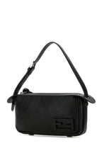Fendi Woman Black Leather Mini Simply Fendi Shoulder Bag