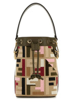 Fendi Woman Embroidered Canvas Mon Tresor Bucket Bag