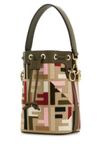 Fendi Woman Embroidered Canvas Mon Tresor Bucket Bag