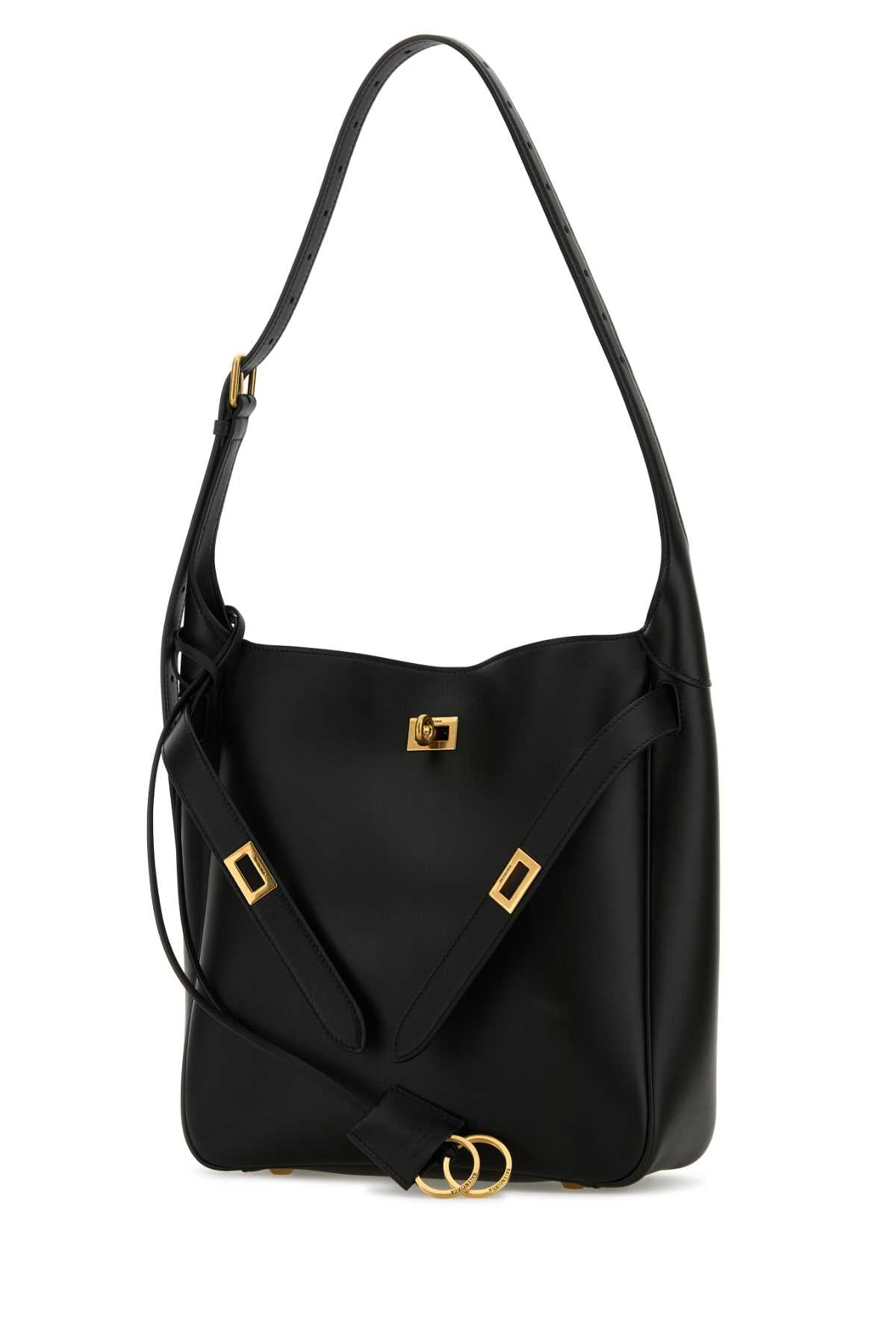 Balenciaga Women Black Leather Small Bel Air Shoulder Bag
