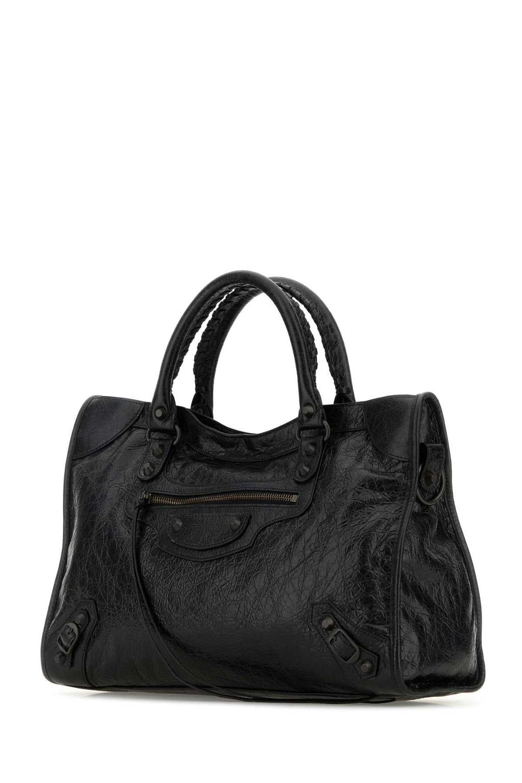 Balenciaga Women Black Leather Medium Le City Handbag