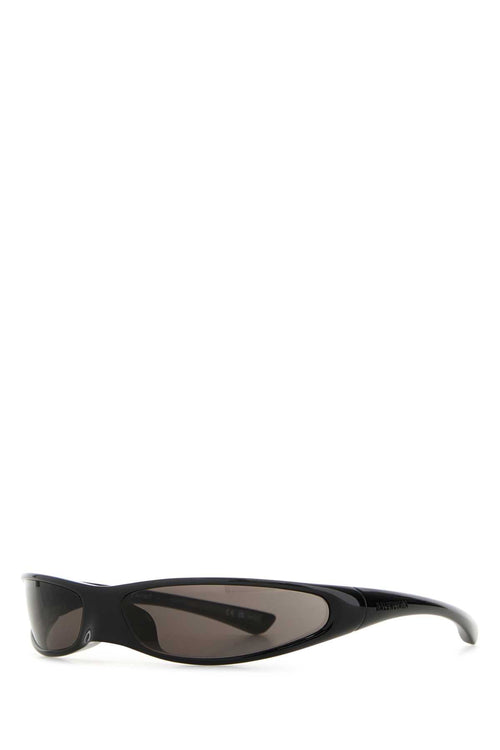 Balenciaga Women Black Nylon Blade Rectangle Sunglasses
