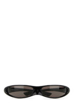 Balenciaga Women Black Nylon Blade Rectangle Sunglasses