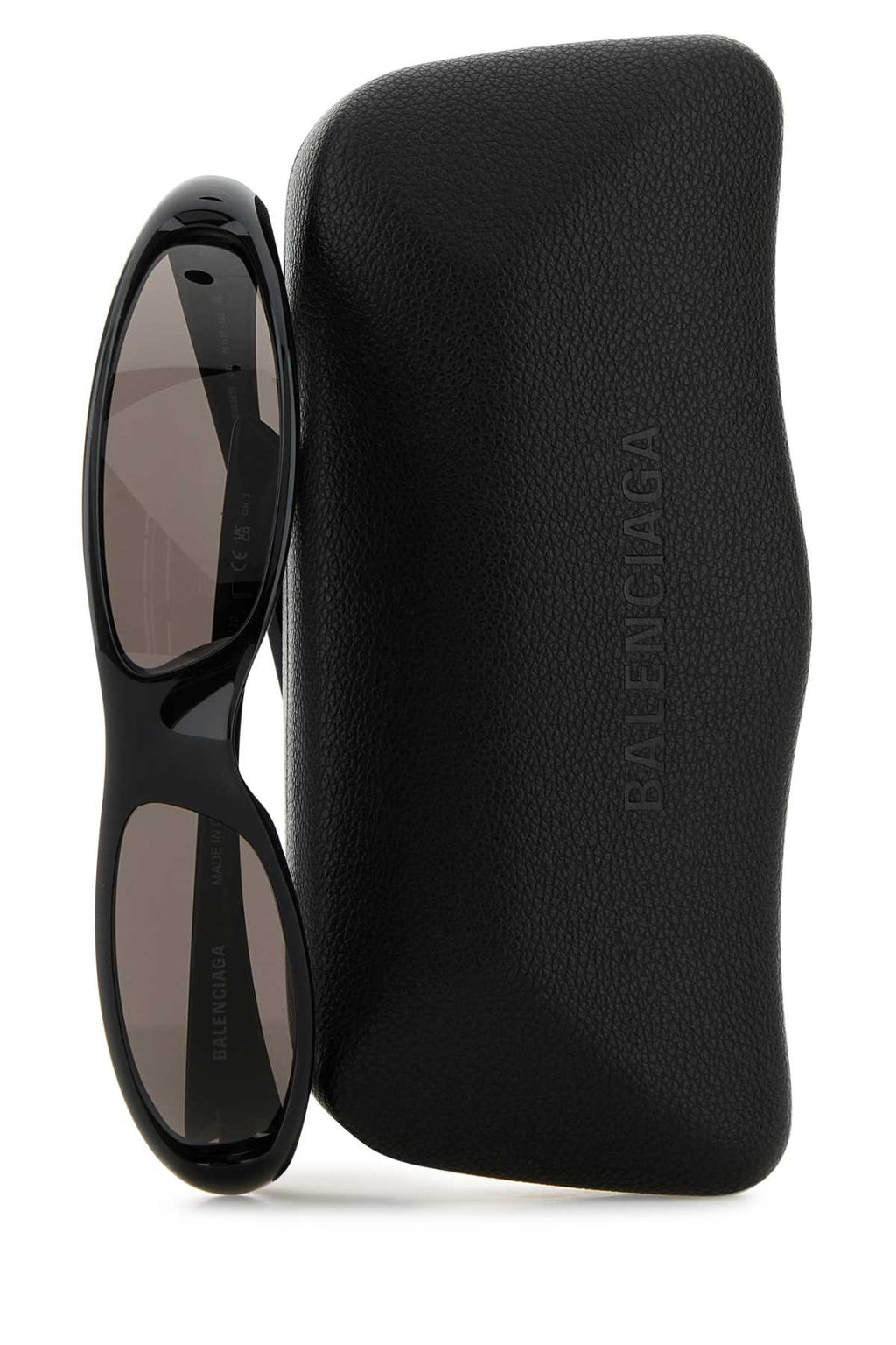 Balenciaga Women Black Nylon Blade Rectangle Sunglasses