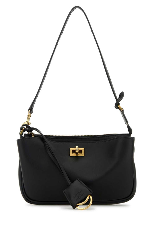 Balenciaga Women Black Leather Rodeo Shoulder Bag