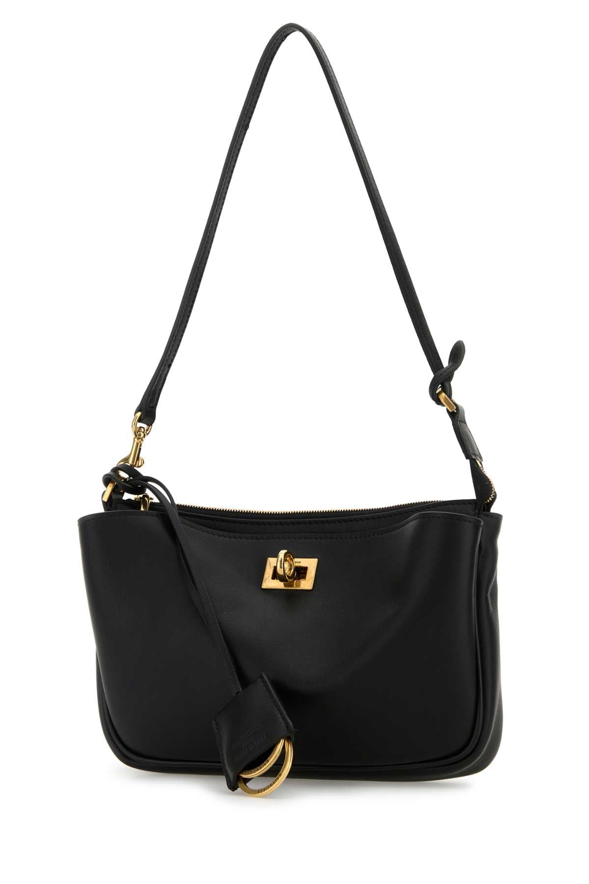 Balenciaga Women Black Leather Rodeo Shoulder Bag