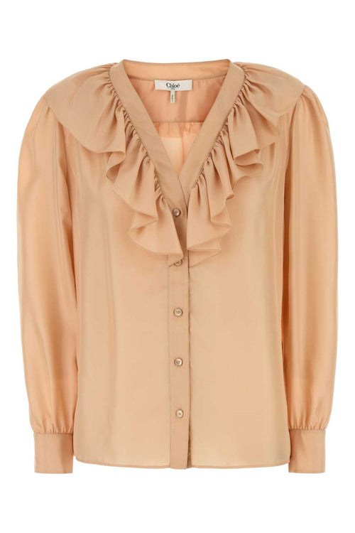 Chloe Women Peach Satin Shirt