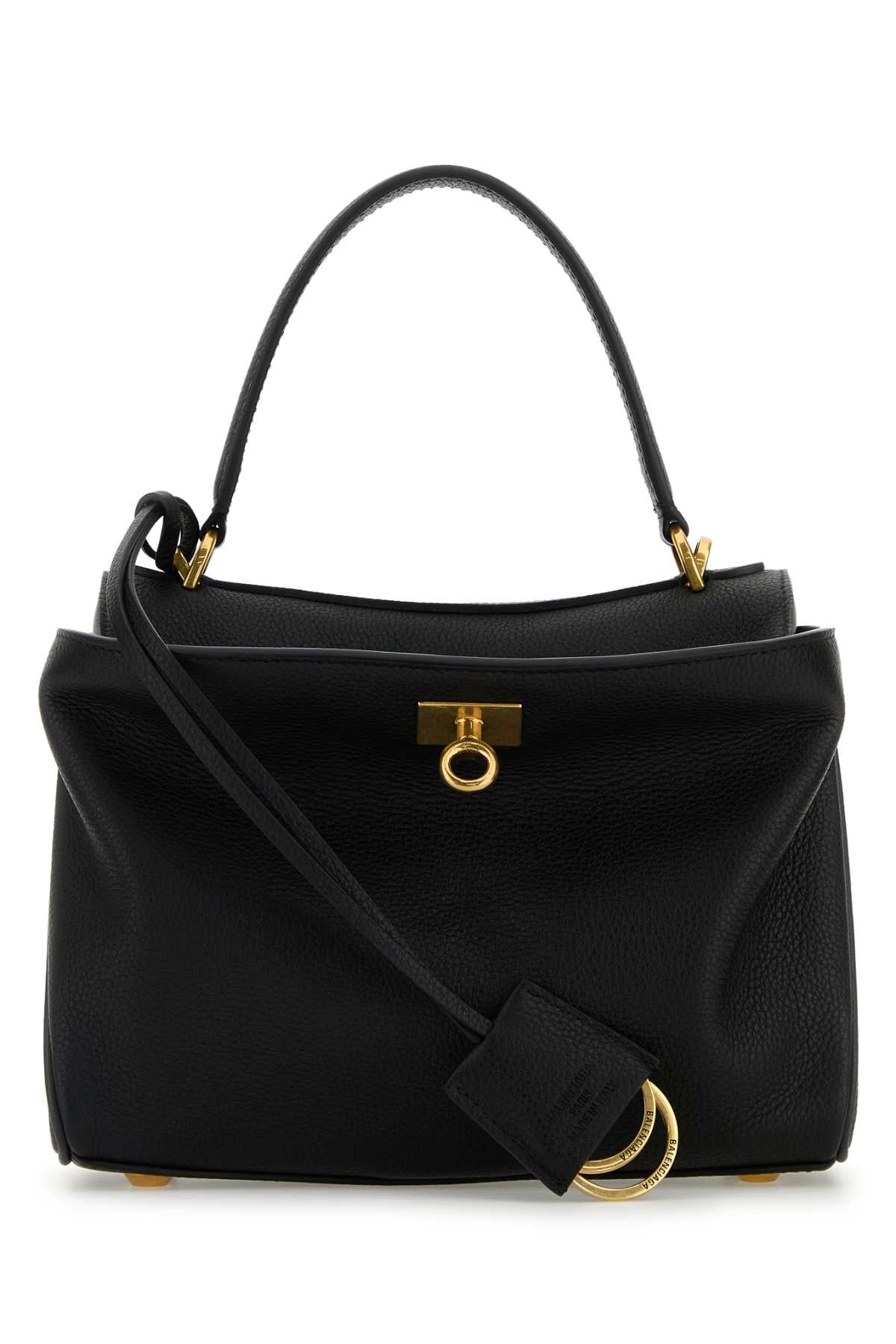 Balenciaga Women Black Leather Mini Rodeo Handbag