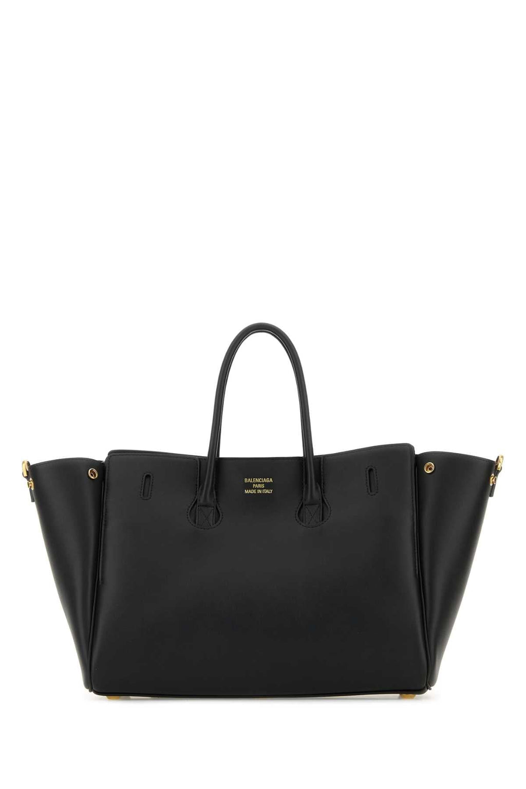 Balenciaga Women Black Leather Small Carry All Bel Air Shopping Bag