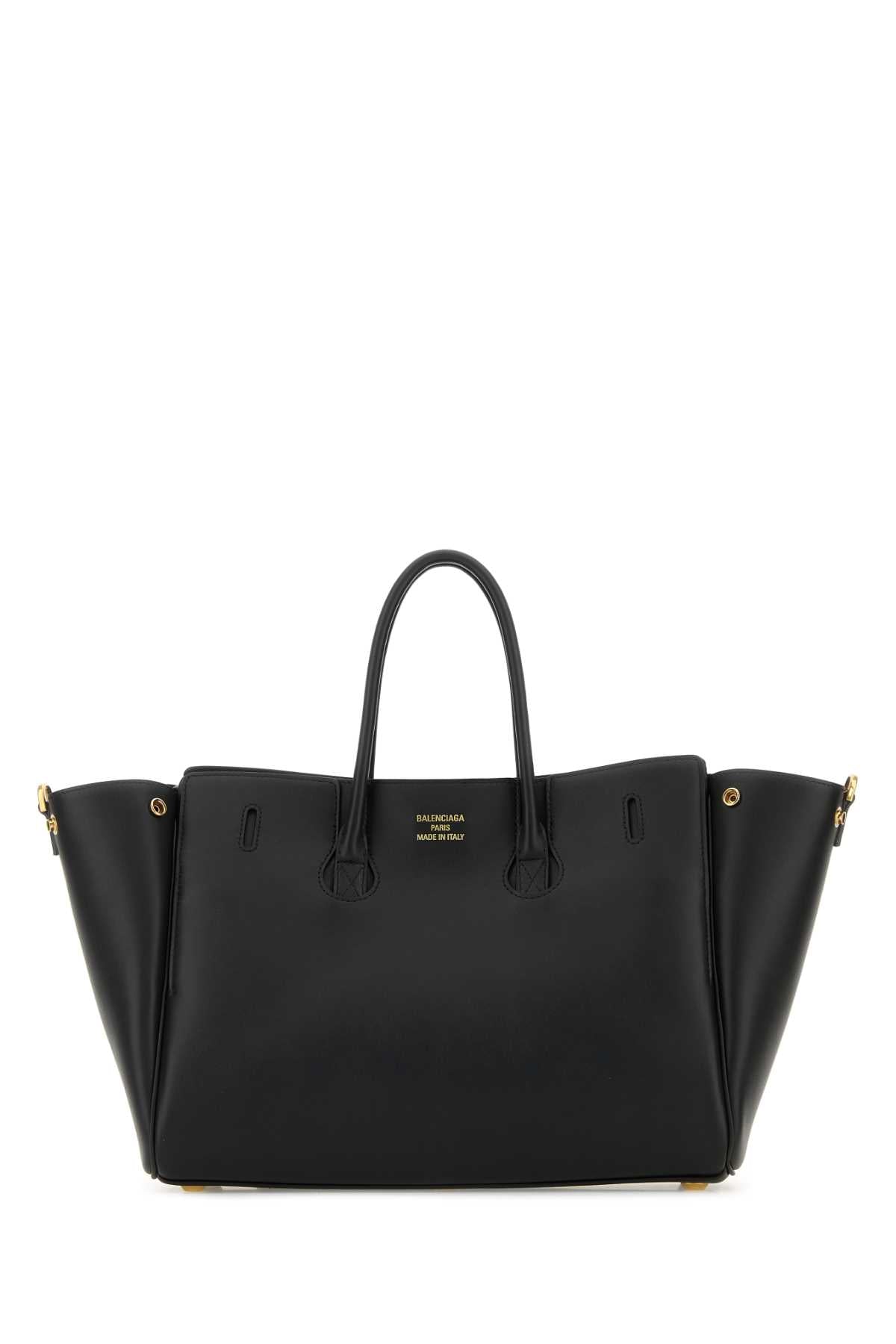 Balenciaga Women Black Leather Small Carry All Bel Air Shopping Bag