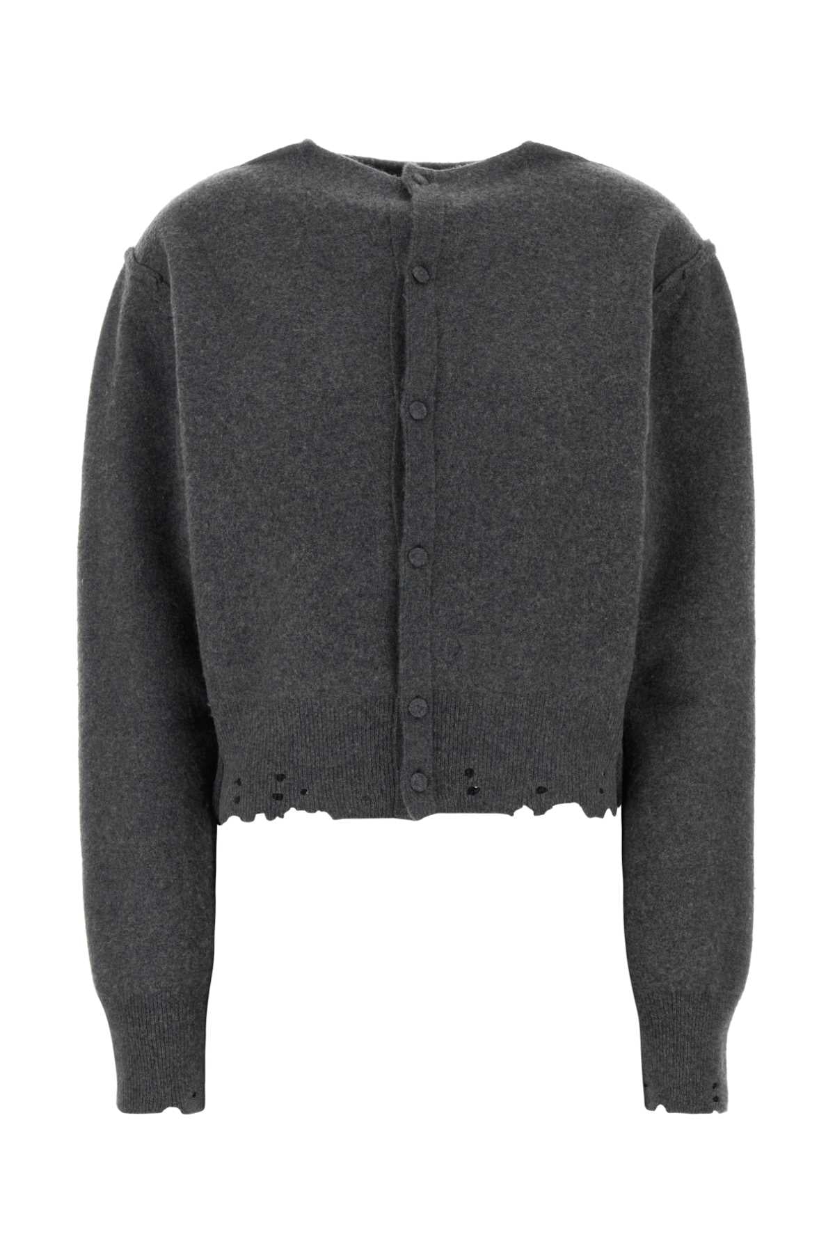 Balenciaga Women Dark Grey Cashmere Blend Cardigan