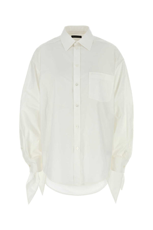 Balenciaga Women White Poplin Shirt