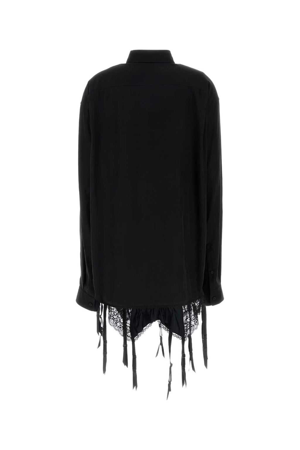 Balenciaga Women Black Lyocell Oversize Shirt