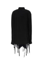 Balenciaga Women Black Lyocell Oversize Shirt