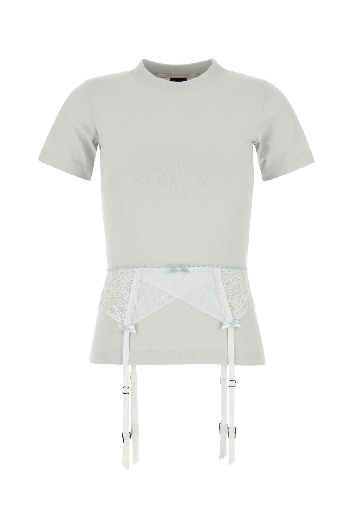Balenciaga Women Chalk Stretch Cotton T-Shirt