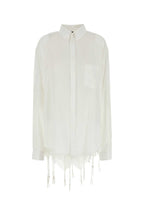 Balenciaga Women White Lyocell Oversize Shirt
