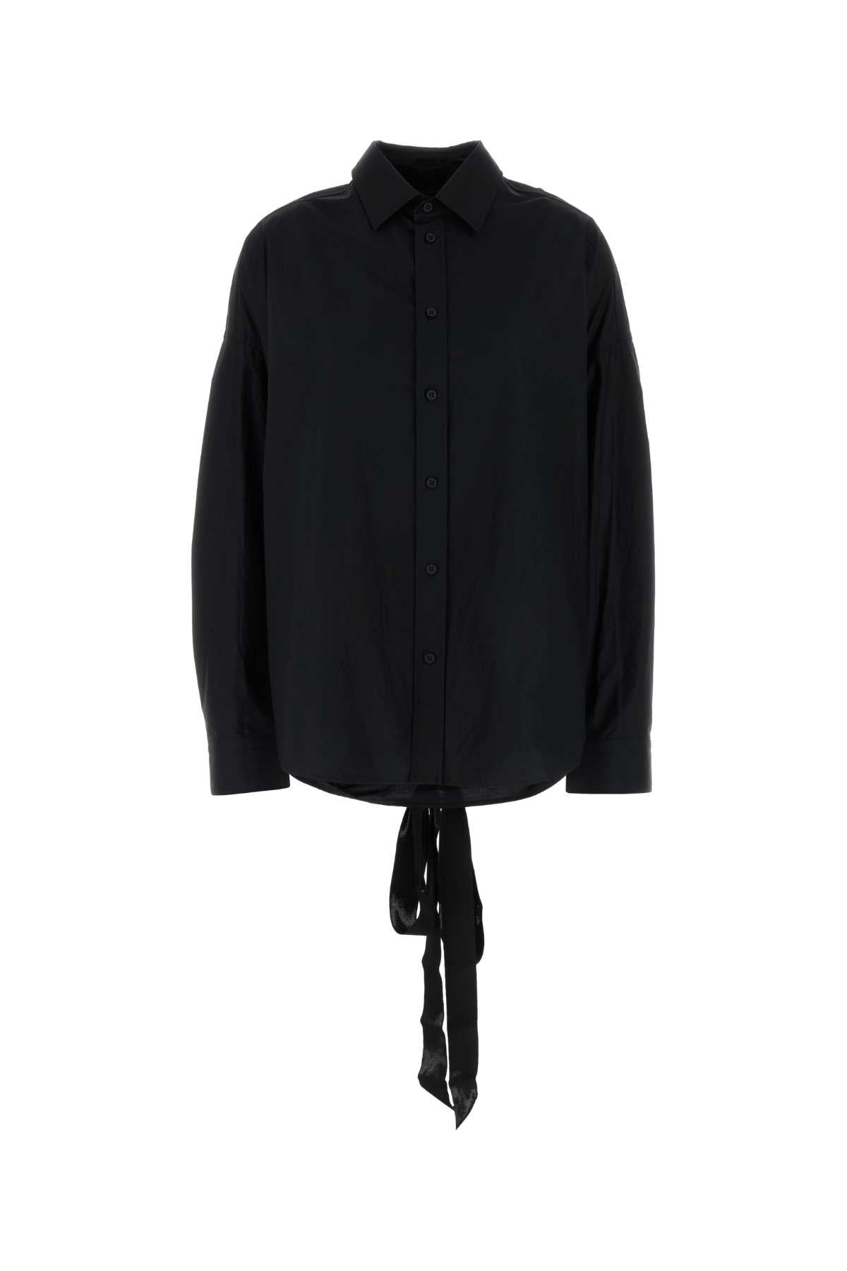 Balenciaga Women Black Poplin Oversize Shirt