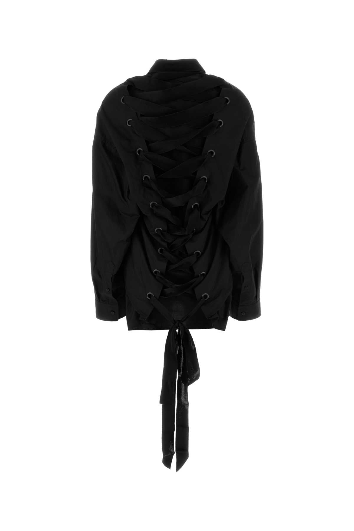 Balenciaga Women Black Poplin Oversize Shirt