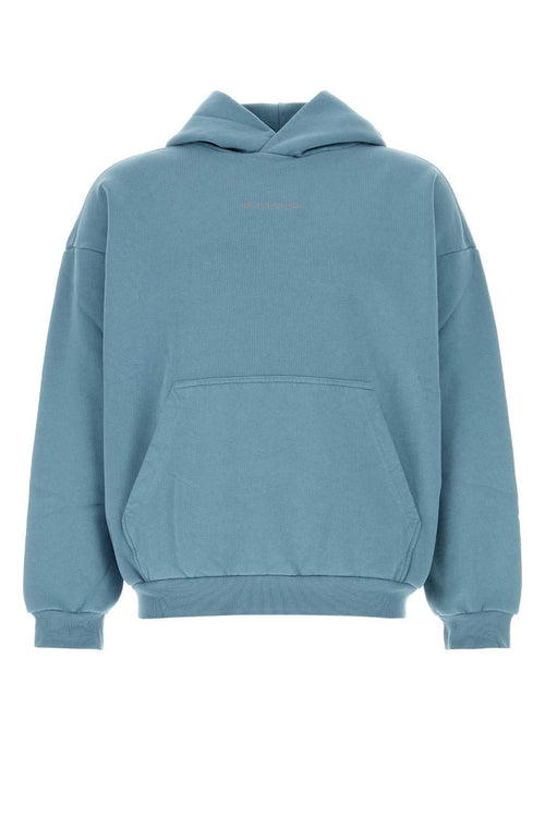 Balenciaga Men Light-Blue Cotton Sweatshirt