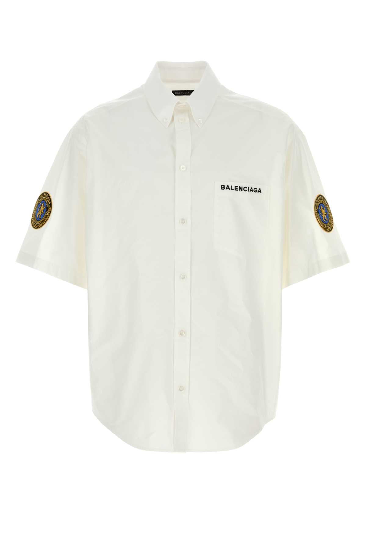 Balenciaga Men White Poplin Shirt