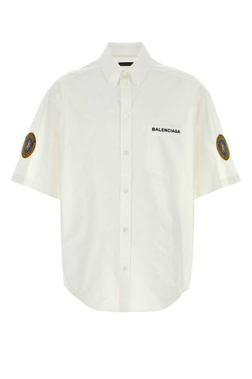 Balenciaga Men White Poplin Shirt