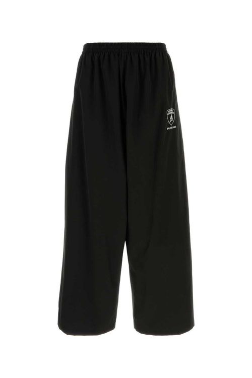 Balenciaga Men Black Tech Fabric Balenciaga X Automobili Lamborghini Wide-Leg Pant