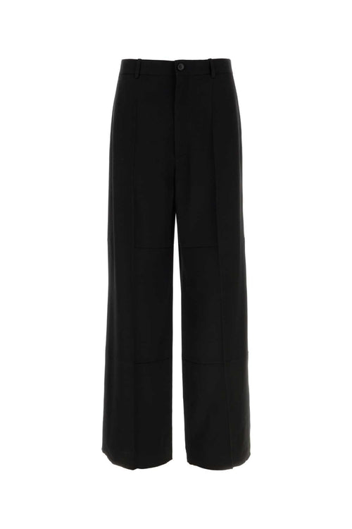 Balenciaga Men Black Twill Wide-Leg Pant