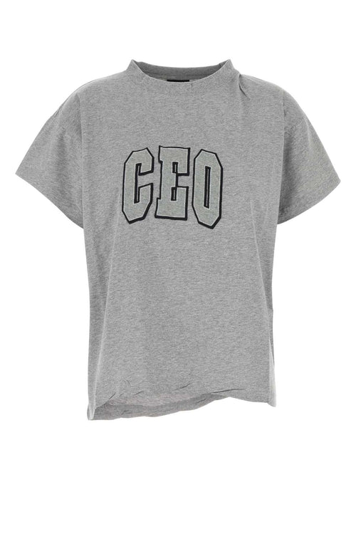 Balenciaga Women Grey Cotton Oversize T-Shirt