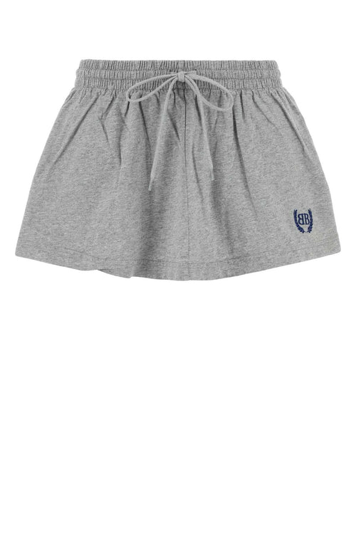 Balenciaga Women Grey Cotton Mini Skirt