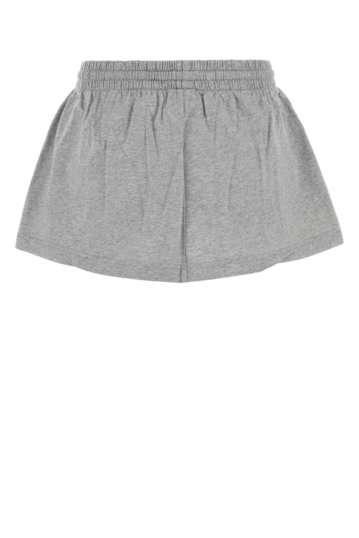 Balenciaga Women Grey Cotton Mini Skirt