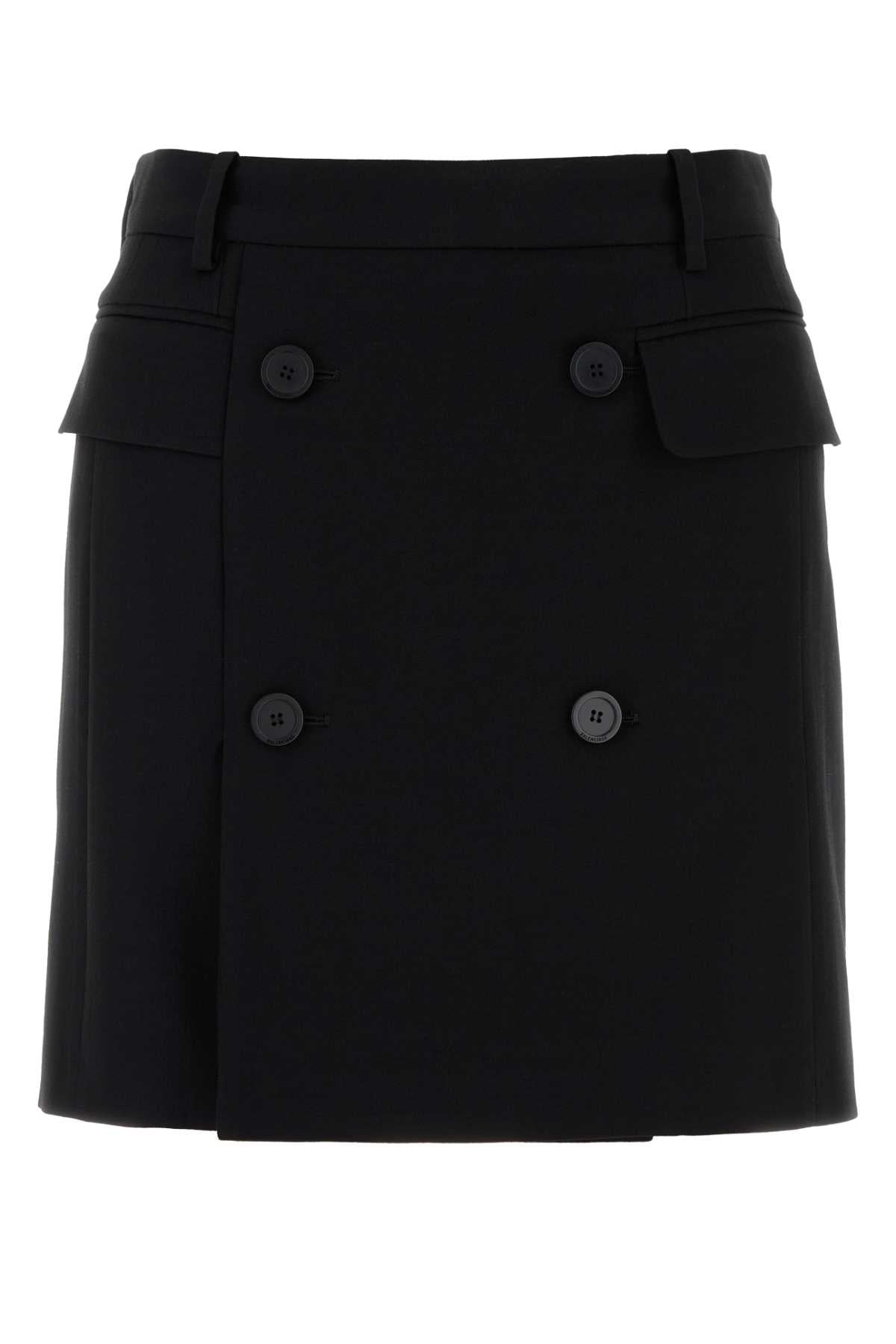 Balenciaga Women Black Twill Mini Skirt