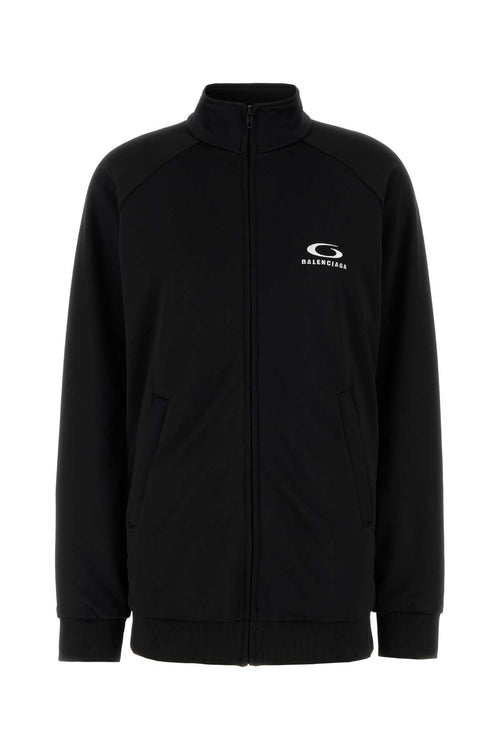 Balenciaga Women Black Jersey Sweatshirt Dress