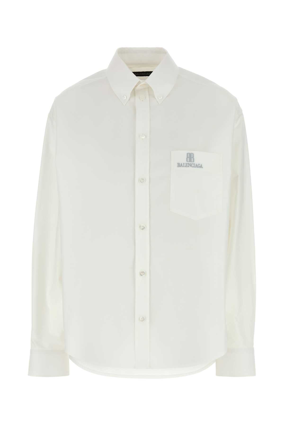 Balenciaga Women White Poplin Shirt