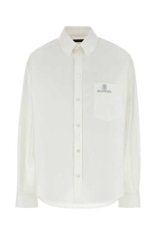 Balenciaga Women White Poplin Shirt