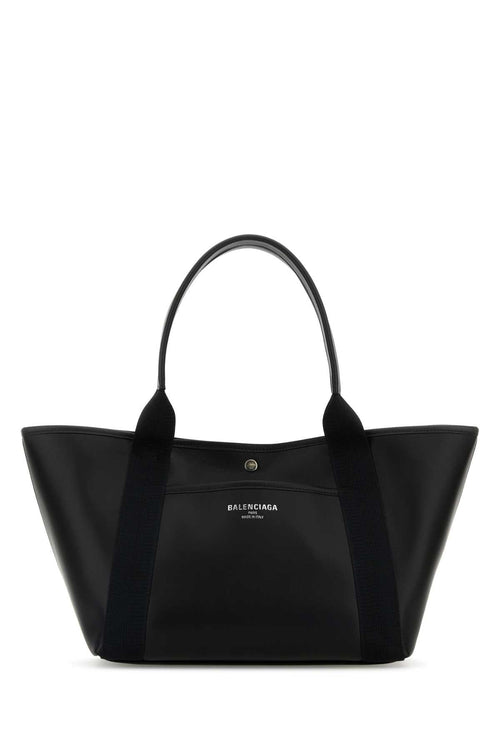 Balenciaga Women Black Leather Medium Biarritz Shopping Bag