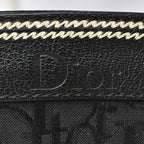 CHRISTIAN DIOR Tote Bag Embroidered Trotter Flower Embroidery Black