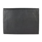 FENDI Selleria Clutch Bag 7VA376 Roman Leather Black Silver Hardware Wristlet Second Pouch