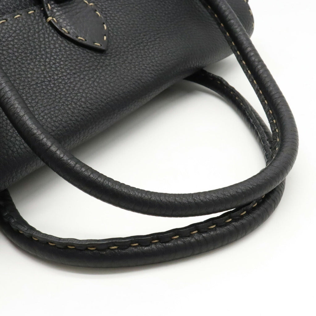 FENDI Selleria tote bag shoulder leather black 8BR388