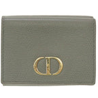 CHRISTIAN DIOR Leather Gray Trifold Wallet