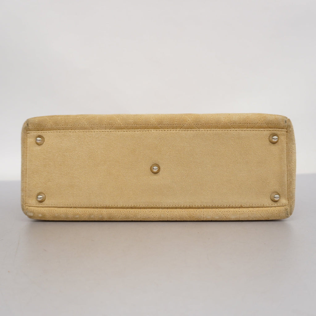CHRISTIAN DIOR  Cannage/Lady Dior Tote Bag Women's Suede Tote Bag Beige